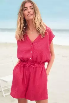 Текстурированный летний комбинезон Next, розовый