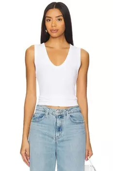 Текстурированный ребристый джемпер без рукавов Enza Costa, белый