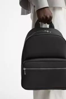Текстурированный рюкзак ZARA, черный