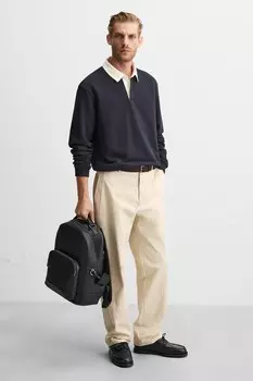 Текстурированный рюкзак ZARA, черный