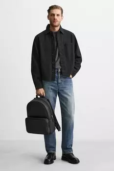 Текстурированный рюкзак ZARA, черный