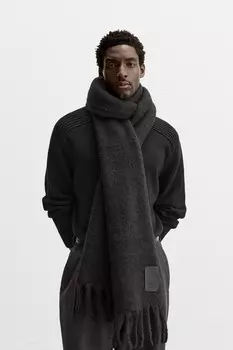 Текстурированный шарф ZARA, черный
