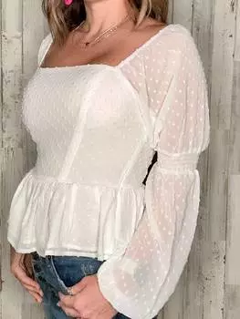 Текстурированный шифоновый топ Kate белого цвета KORI