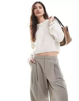 Текстурированный супермягкий джемпер кремового цвета Pieces