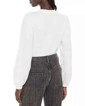 Текстурированный свитер с длинными рукавами и объемными рукавами Whistles, белый