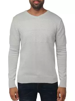 Текстурированный свитер с V-образным вырезом X Ray, цвет Off White