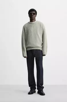 Текстурированный свитер ZARA, бирюзовый