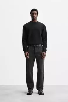 Текстурированный свитер ZARA, черный