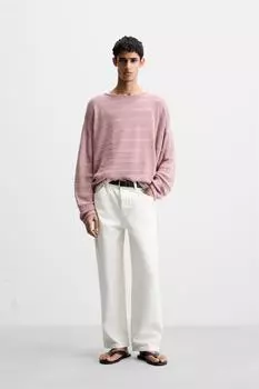 Текстурированный свитер ZARA, цвет Pink/Lilac