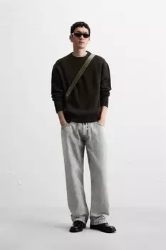 Текстурированный свитер ZARA, коричневый