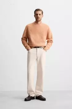 Текстурированный свитер ZARA, оранжевый