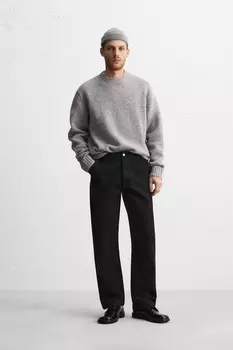 Текстурированный свитер ZARA, серый