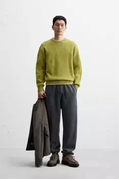 Текстурированный свитер ZARA, желтый