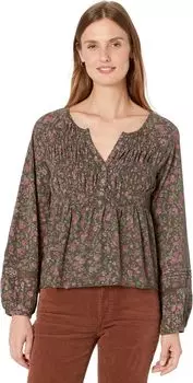 Текстурированный топ Babydoll Lucky Brand, цвет Purple Multi