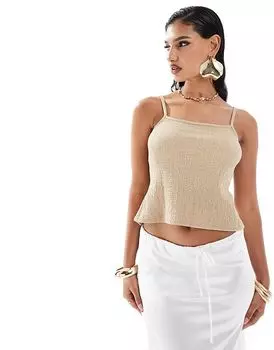 Текстурированный топ без спинки коричневого цвета ASOS DESIGN