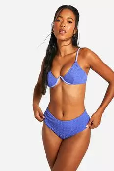 Текстурированный топ бикини на косточках boohoo, фиолетовый