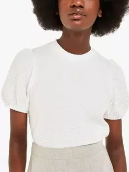 Текстурированный топ с объемными рукавами Whistles, белый