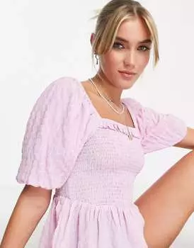 Текстурированный топ с присборками New Look розового цвета