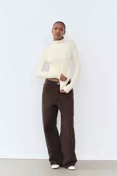 Текстурированный топ ZARA, экрю