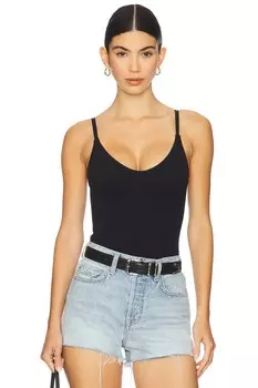 Текстурированный трикотажный боди Free People, black