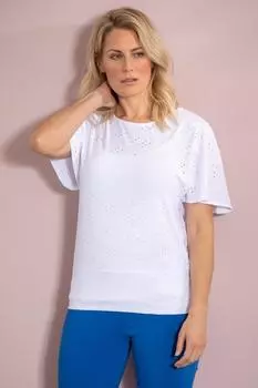 Текстурированный трикотажный топ с короткими рукавами Klass., белый