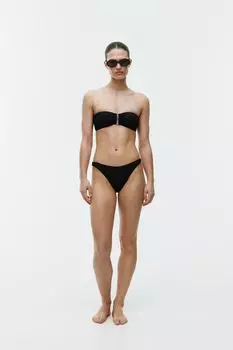 Текстурированный верх бикини-бандо Arket, черный