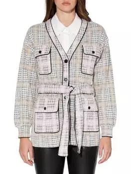 Текстурированный вязаный кардиган tracy ponte в клетку Walter Baker Plaid