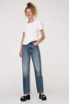 Текстурная футболка ZARA, белый