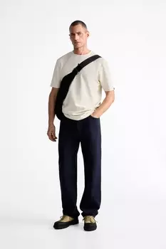 Текстурная футболка ZARA, белый