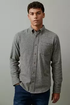Текстурная клетчатая рубашка с длинными рукавами Next, серый