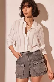 Текстурная рубашка оверсайз Mint Velvet, белый