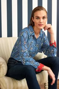 Текстурная рубашка с длинными рукавами Next, синий