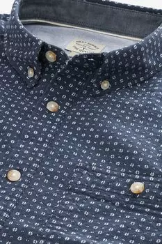 Текстурная рубашка с длинными рукавами Next, синий