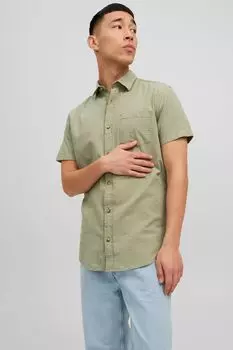 Текстурная рубашка с короткими рукавами JACK & JONES, зеленый