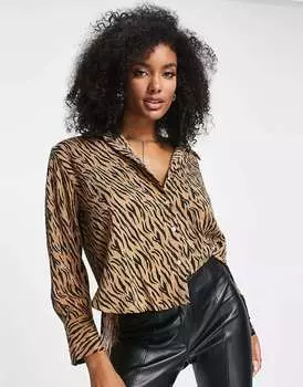 Текстурная рубашка Vila с животным принтом