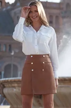 Текстурная рубашка в практичном стиле Sosandar, бежевый