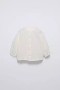 Текстурная рубашка ZARA, экрю