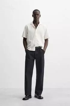 Текстурная рубашка ZARA, экрю