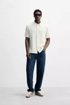 Текстурная рубашка ZARA, экрю
