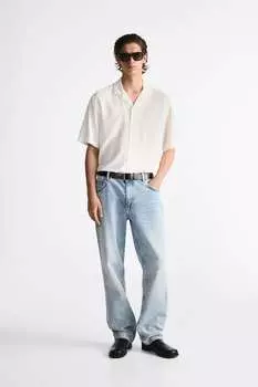 Текстурная рубашка ZARA, белый