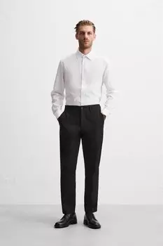 Текстурная рубашка ZARA, белый
