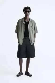 Текстурная рубашка Zara, хаки