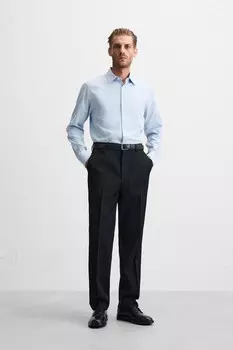 Текстурная рубашка ZARA, небесно-голубой