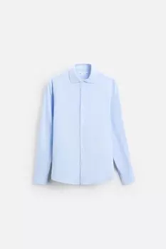 Текстурная рубашка ZARA, небесно-голубой