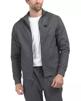 Текстурная спортивная куртка с молнией и нашивкой-логотипом Karl Lagerfeld Paris, серый/черный