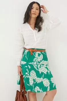 Текстурная юбка Fatface Wynne с узором в виде листьев Fat Face, зеленый