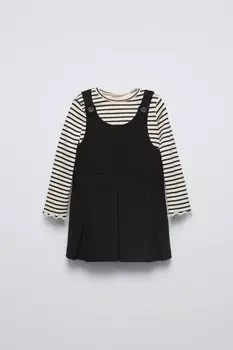 Текстурное платье ZARA, черный