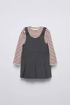 Текстурное платье ZARA, серый мергель