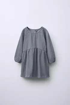Текстурное платье ZARA, синий/стальной