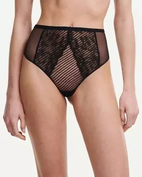 Текстурные стринги с цветочным кружевом шантильи CHANTELLE X, черный